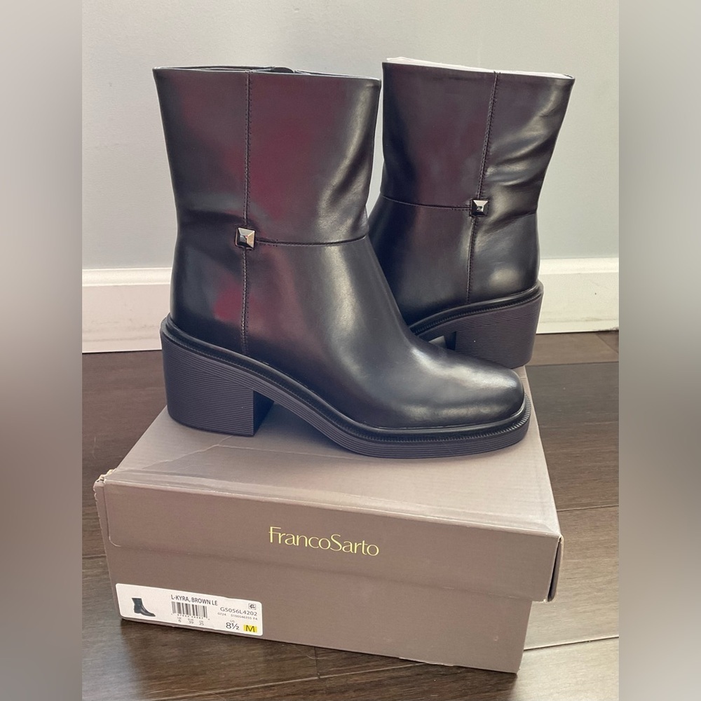 Franco Sarto Women's Dark Brown Heeled Boots